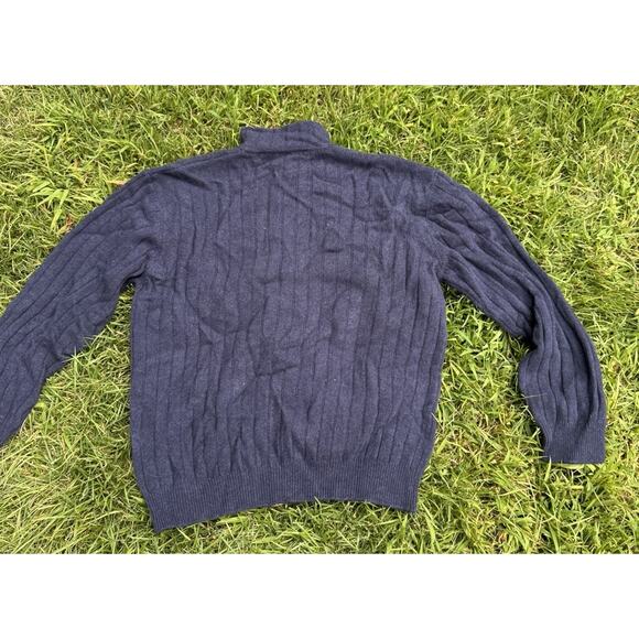 Hathaway Platinum Sweater Men's 100% Geelong Lambs Wool 1/4 Zip Italy Sz Large - Picture 6 of 7